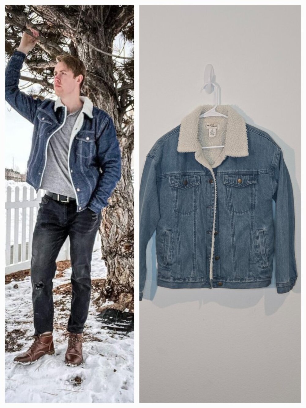 Republic Denim Sherpa lined Denim Jacket  S